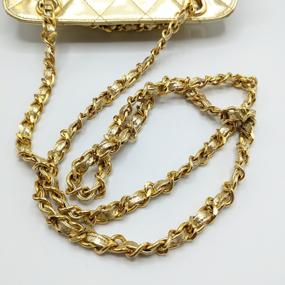 Chanel Metallic 24k Gold Chain Mini Flap Bag - Picture 14 of 14